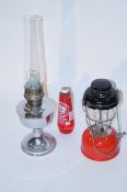 Two tiley lamps and other items