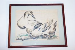 A watercolour ducks by Helen Margaret George