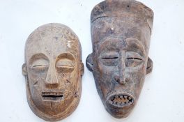 Two African carved tribal masks