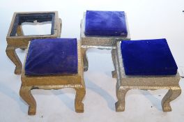 A four Indian gilt stools