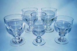 Five 20th century rummer glasses