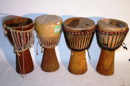 Four African bongo drums