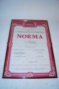A large opera poster from National Academy, Paris. For the production of "Norma", 1965. Sigtned by