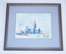 Signed and numbered print of Salisbury Cathedral by Gervaise A Gregory