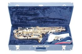 A cased "Leblanc, Evette buffet crampion" saxophone