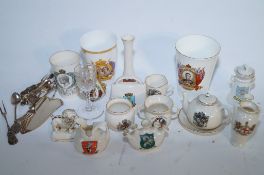 A collection of crested ware including Goss and other items