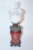 A ceramic lamp and shade