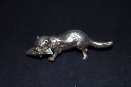 A fully hallmarked silver otter badge