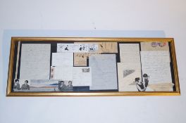 A good collection of letters from signed Maria Callas, in framed display