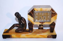 'D H Chiparus' Art Deco clock