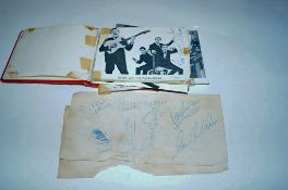 An autograph book, containing George Best, Gerry and the Pacemakers, Billie Jean Moffitt (King),