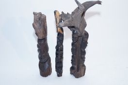Three African hardwood carved tribal items