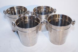 Four stainless steel wine/champagne buckets