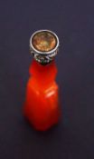 A finely carved Agate and silver armorial seal