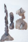 Two carved hardwood tribal items