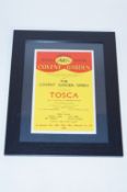 A limited edition Royal Opera House Print of "Tosca"