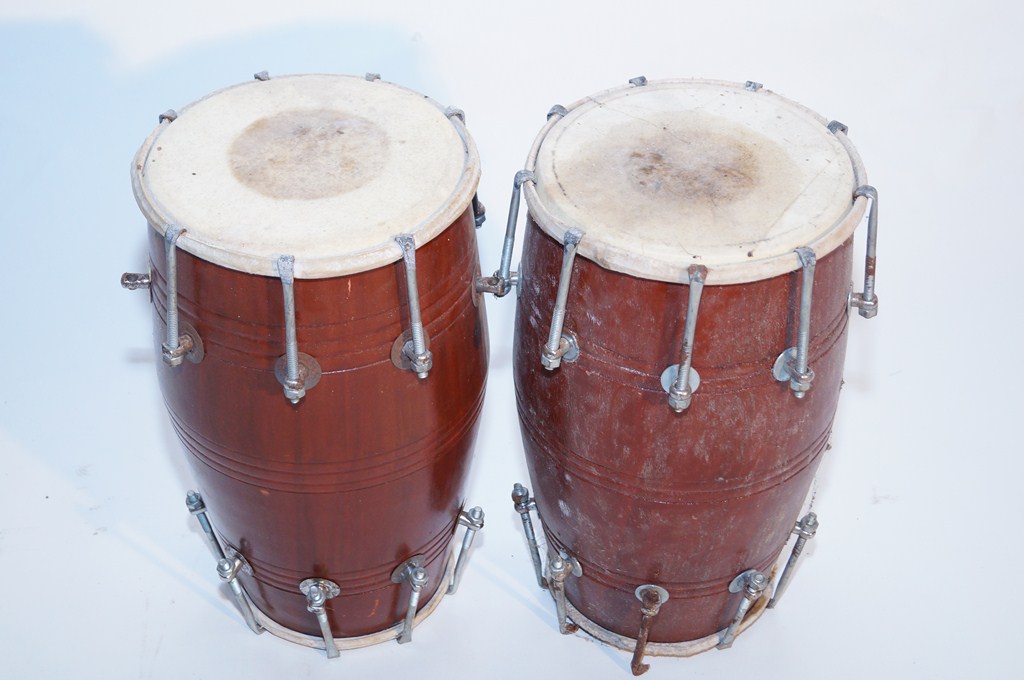 Two African bongo drums