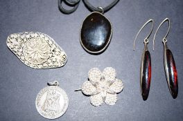 Filigree brooch and amber necklace