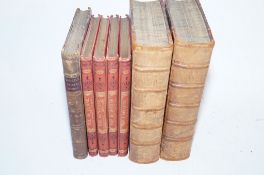 A collection of leather bound books to include a Cassell's Popular Natural History Vol 2, The