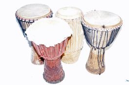 Four African bongo drums