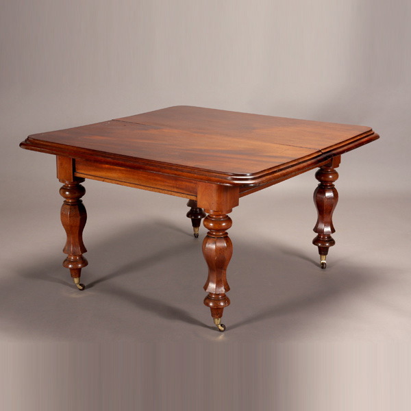 Victorian Walnut Square Breakfast Table, in the Gothic Revival Taste {Dimensions 28 1/2 x 49 1/2 x