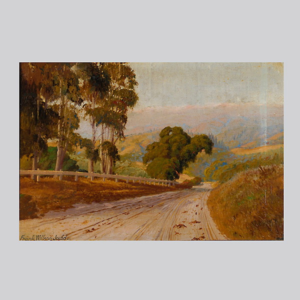 FRANK WILLSON JUDD (American 1864-1940) "Old Stage Road" Oil on canvas laid to board. 16 x 24