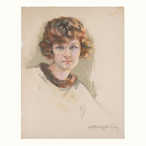 GEORGE WILBURTON COLBY (American 20th Century) "Portrait of a Lady, 1920" Pastel on paper. Sight: