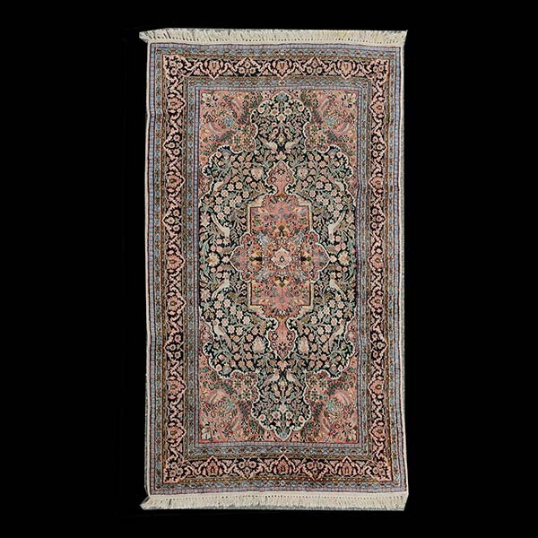 Indo-Persian Mercerized Cotton Rug {Size approximately 3 feet 11 inches x 6 feet 3 inches}  Starting