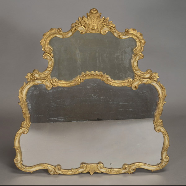 Louis XV Style Bipartite Mirror {Dimensions 40 1/2 x 37 inches}  Starting Price: $400