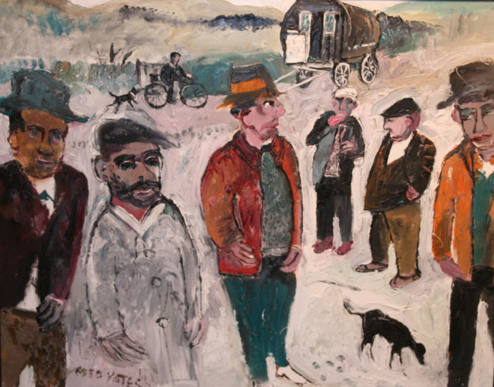 Fred Yates (1922-2008) Travelling PeopleOil on Canvas66 x 82 cmsSigned