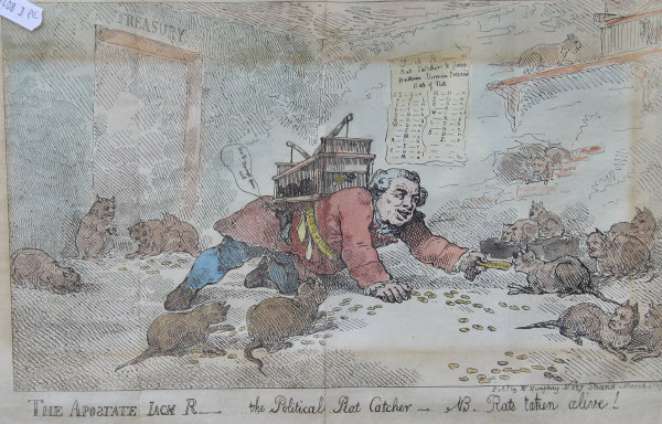 AFTER THOMAS ROWLANDSON (1756-1827) "The Apostate Jack R..... the political rat catcher NB rats