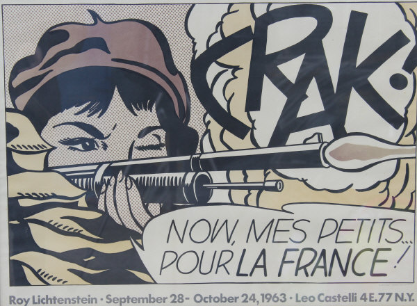 AFTER ROY LICHTENSTEIN "CRAK ! ,,, Now, mes petits..... pour la France!", a lithographic poster,