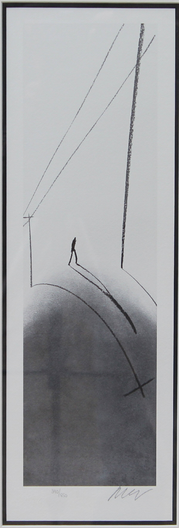 AFTER MACKENZIE THORPE (b. 1956) "Man walking under telegraph pole", limited edition print No'd.