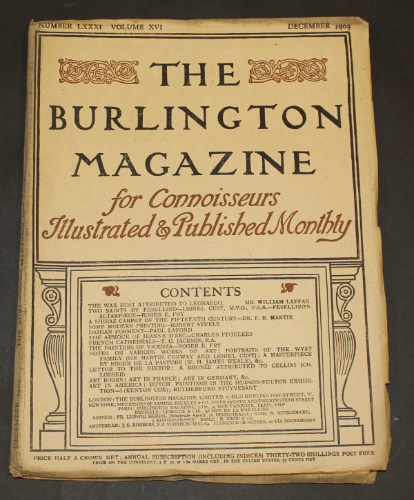 A large collection of "The Burlington Magazine for Connoisseurs", illustrated and published monthly,