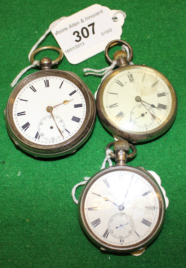A Victorian silver cased pocketwatch by E. G Parker Knutsford, the white enamel dial set with