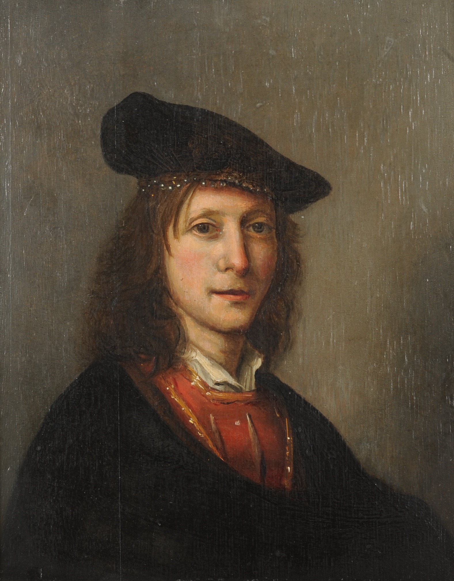 DUTCH SCHOOL (17th/18th Century), Head and shoulders portrait of a young man, wearing a velvet beret