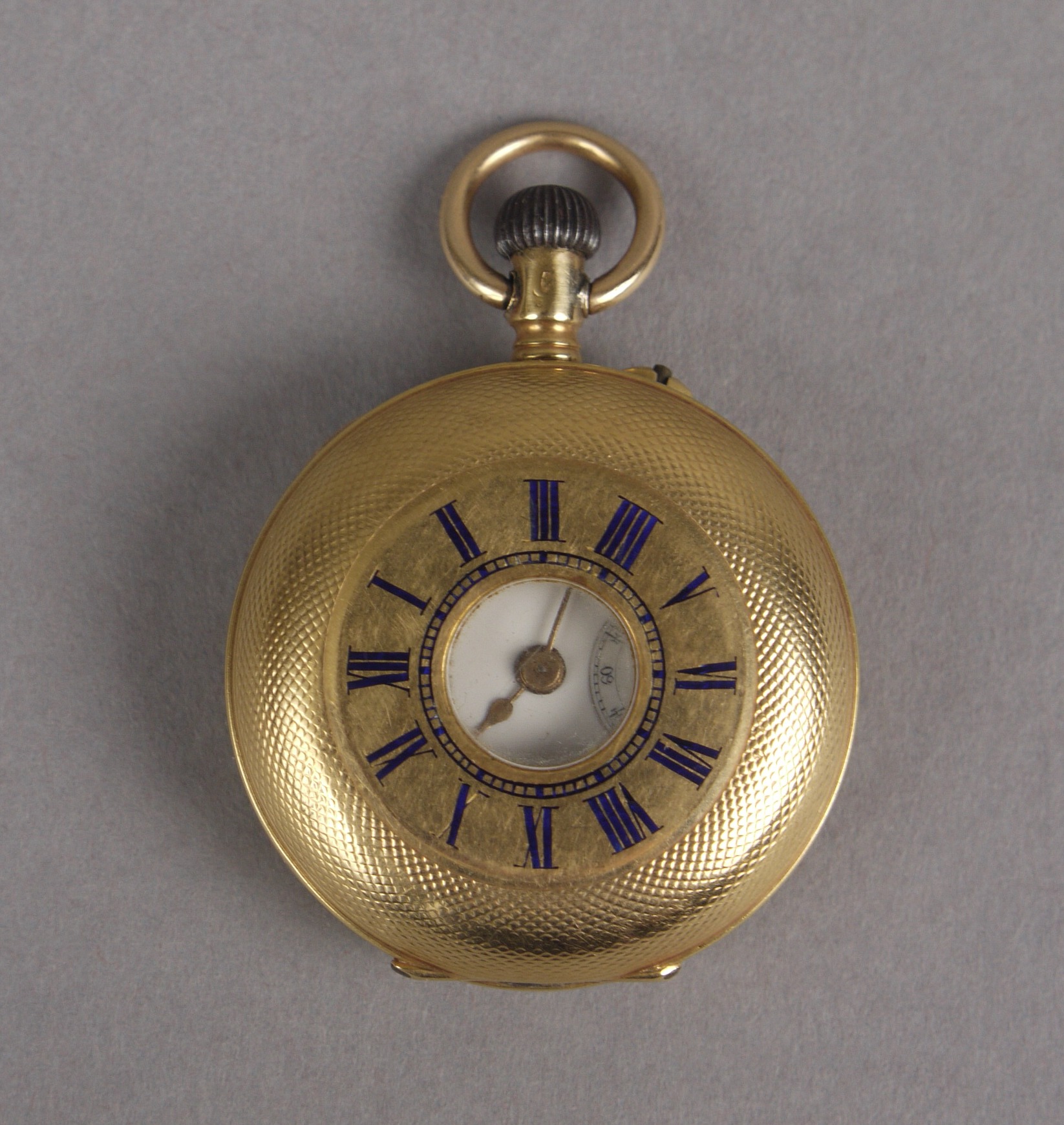 A LADY'S FOB WATCH BY COURVOISIER FRÃ‰RES, in 18ct gold half hunter case, early 20th Century, the