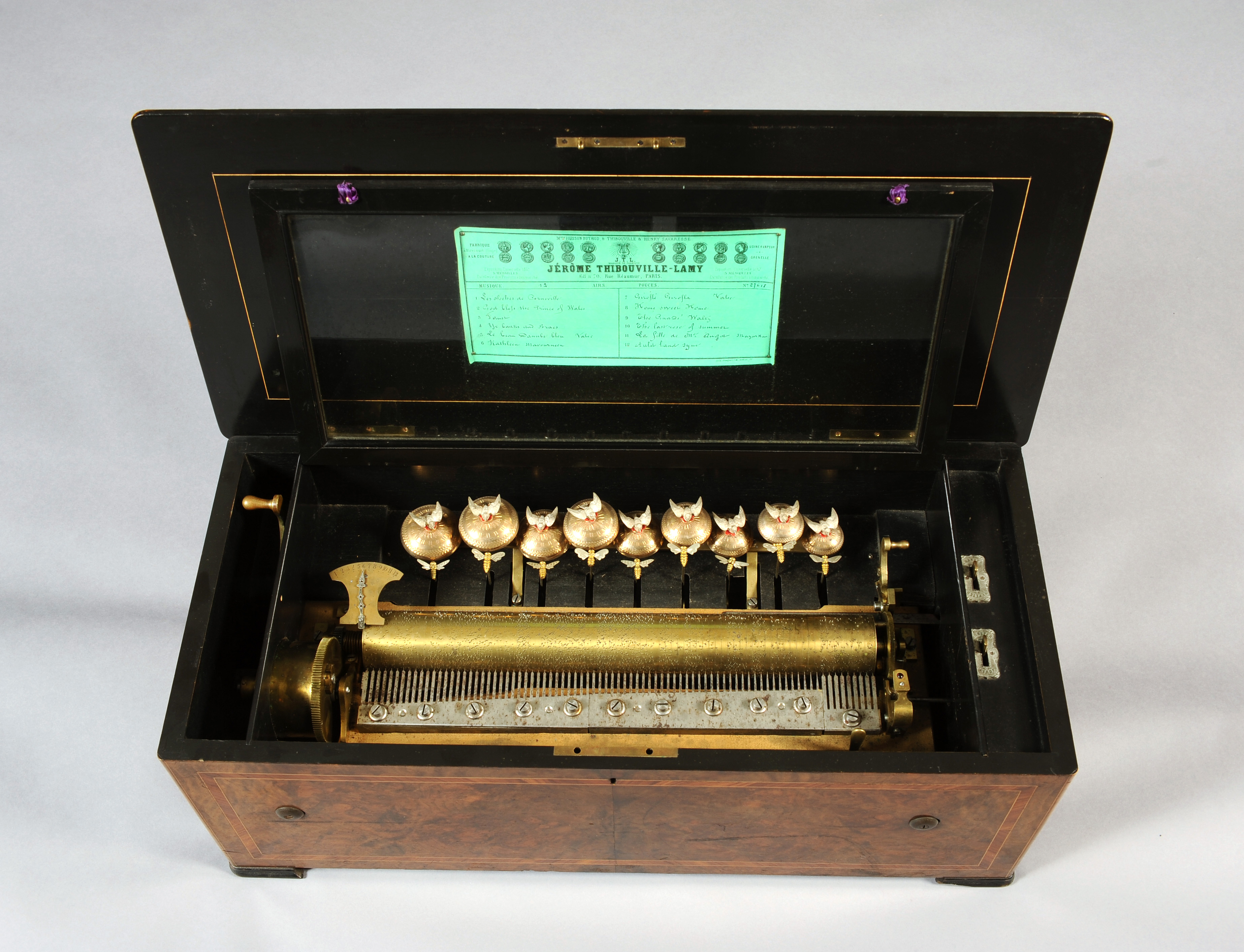 A SWISS CYLINDER MUSICAL BOX, by JÃ©rÃ´me Thibouville-Lamy, the lever-wind movement with 17Â¼in
