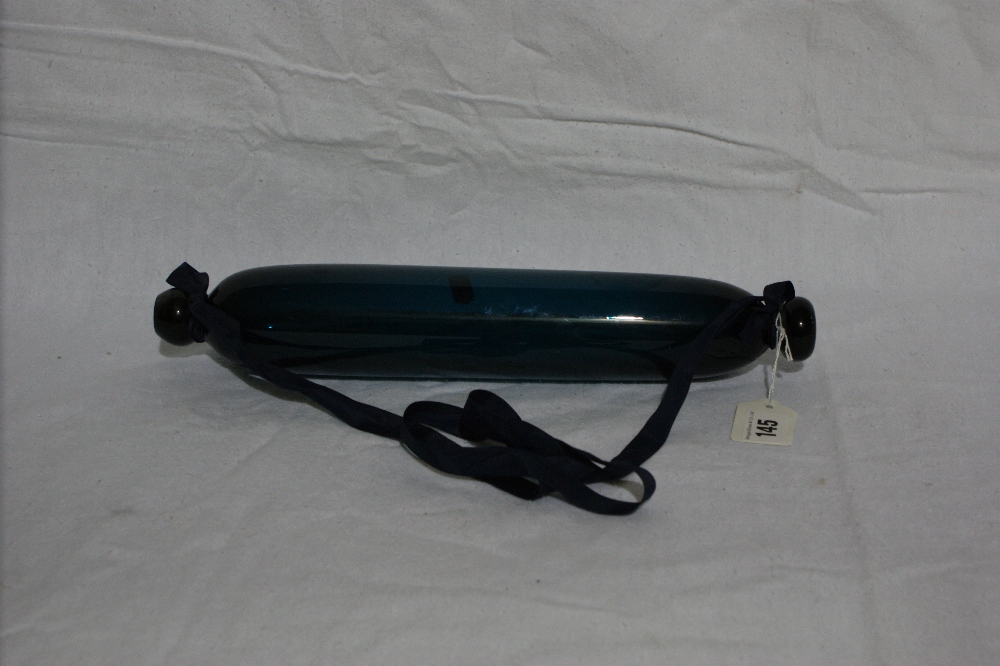 A Victorian Blue Green Glass Rolling Pin