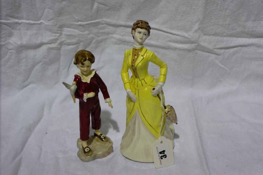 A Coalport China Figure "Georgina" Together With A Royal Worcester China Figure "The Parakeet"