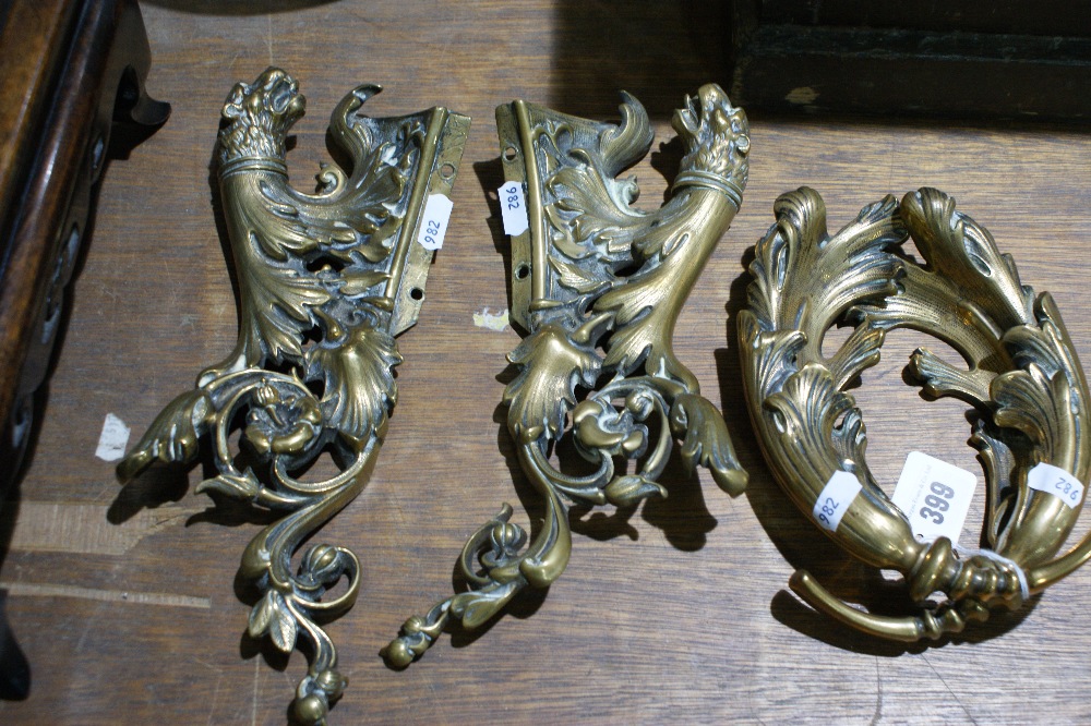 Four Cast Brass Victorian Furniture Mounts With Registration Marks