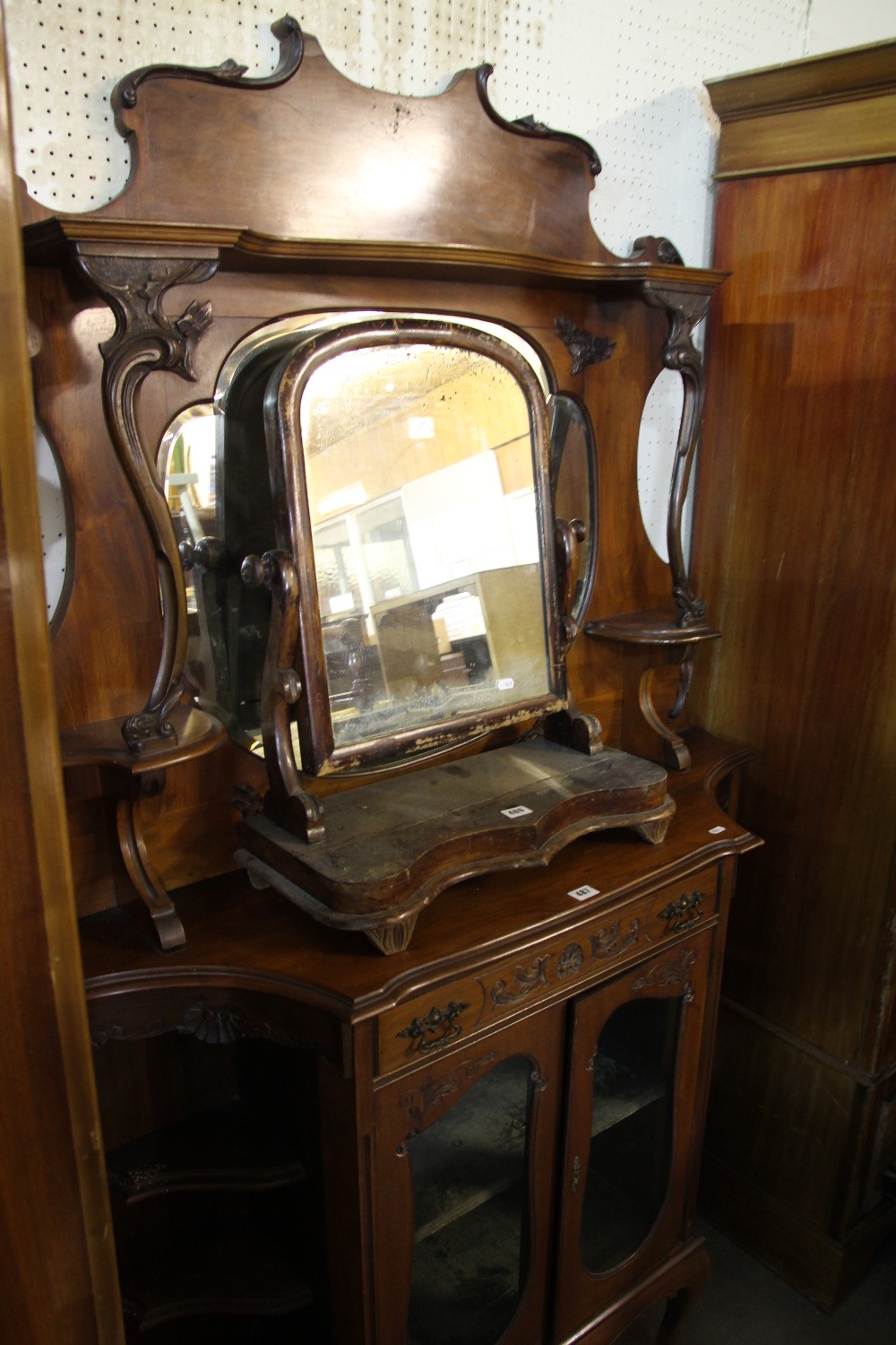 An Edwardian Mirrored Side Cabinet