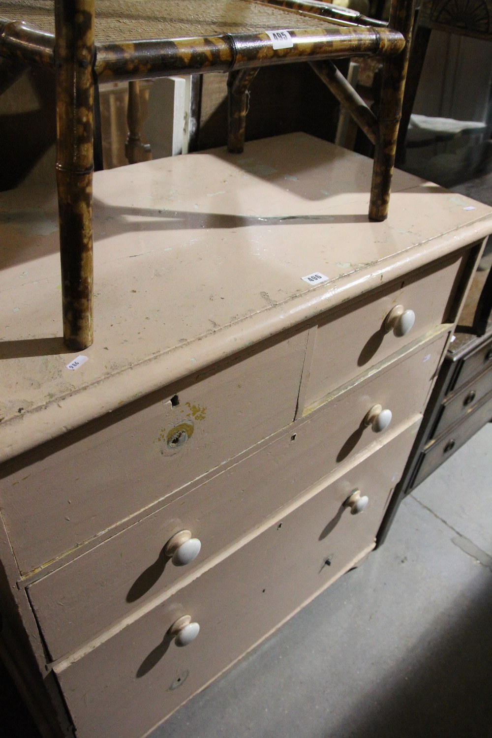 An Antique Pine Chest Of Two Short And Three Long Drawers