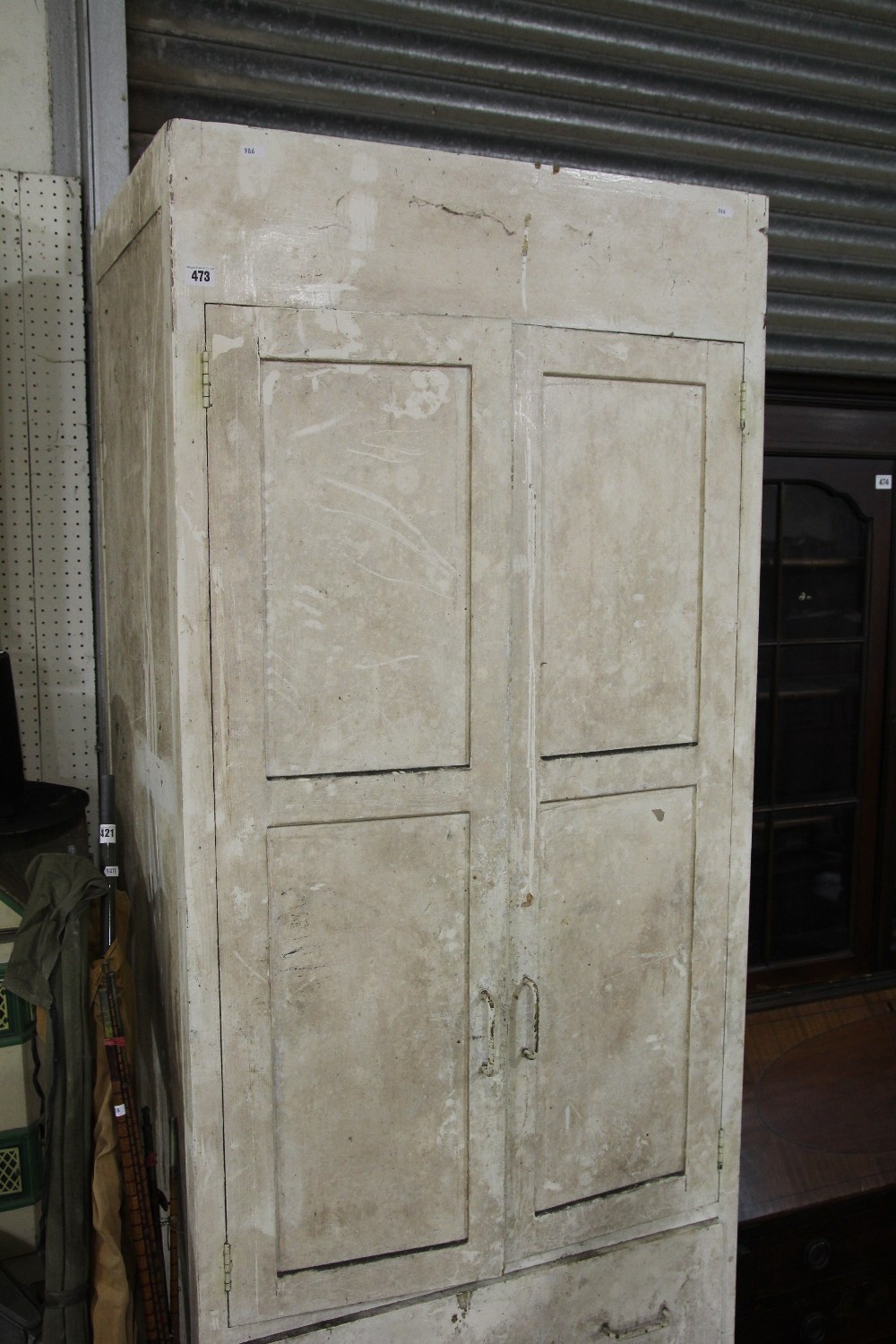 A Painted Pine Food Cupboard