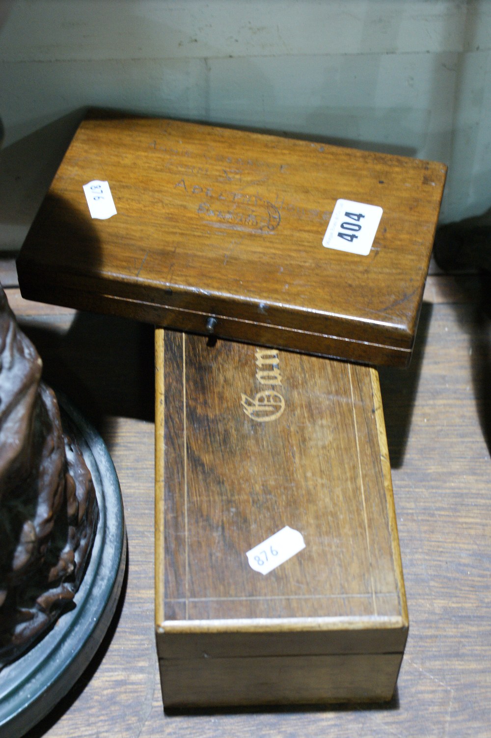 A Rosewood Slide Box Together With A Small Mahogany Instrument Box