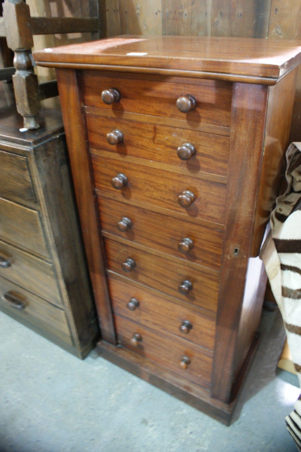 A Victorian Mahogany Seven Drawer Wellington Chest