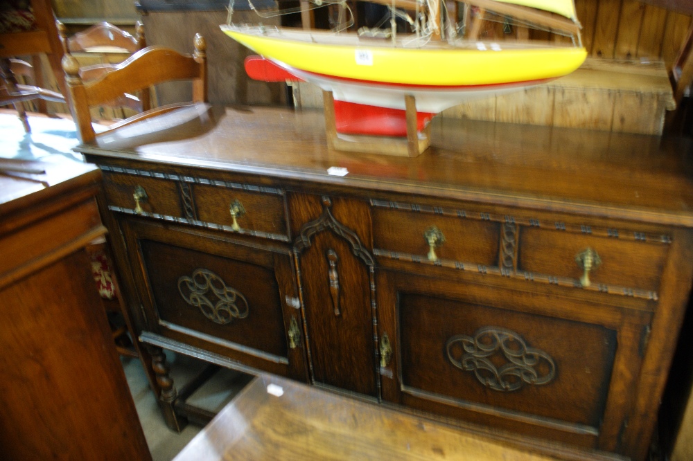 An Early 20th Century Polished Oak Dining Room Sideboard