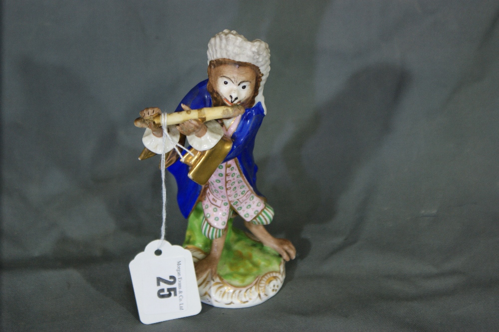 In The Manner Of Meissen, A Figure Of A Flautest From The Monkey Orchestra Series By J J Kaendler,