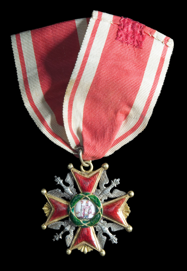 *Congress Kingdom of Poland (1815-1831), Order of St Stanislaus, Third Class neck badge, in gold and