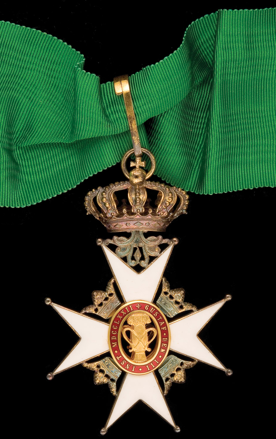 *Sweden, Order of Vasa, Commander’s neck badge, by Carlman, Stockholm, in silver-gilt and enamels,